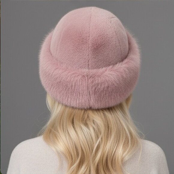 Pink Faux Fur Winter Bucket Hat - Picture 4 of 5